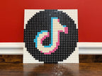 Social Media Logo Pixel Art | 32x32 Brick Mosaic Wall Art | Facebook, Instagram, X, Reddit, Twitch, TikTok