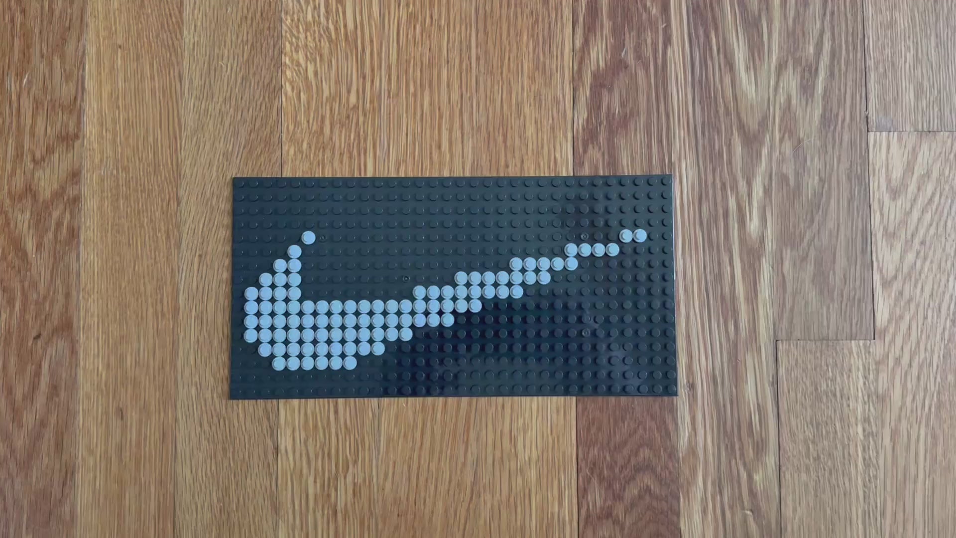 Nike Logo Pixel Art | Handmade LEGO-Compatible Brick Mosaic | 5x10” Swoosh Wall Art | Custom Brick Decor Gift