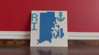 Rhode Island State Outline Pixel Art Mosaic – 32x32 Studs | Brick Wall Art | Handmade Stud Artwork