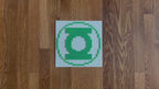 Green Lantern Logo Brick Mosaic | 32x32 LEGO-Compatible Pixel Art | Handmade Superhero Wall Art | DC Comics Fan Gift