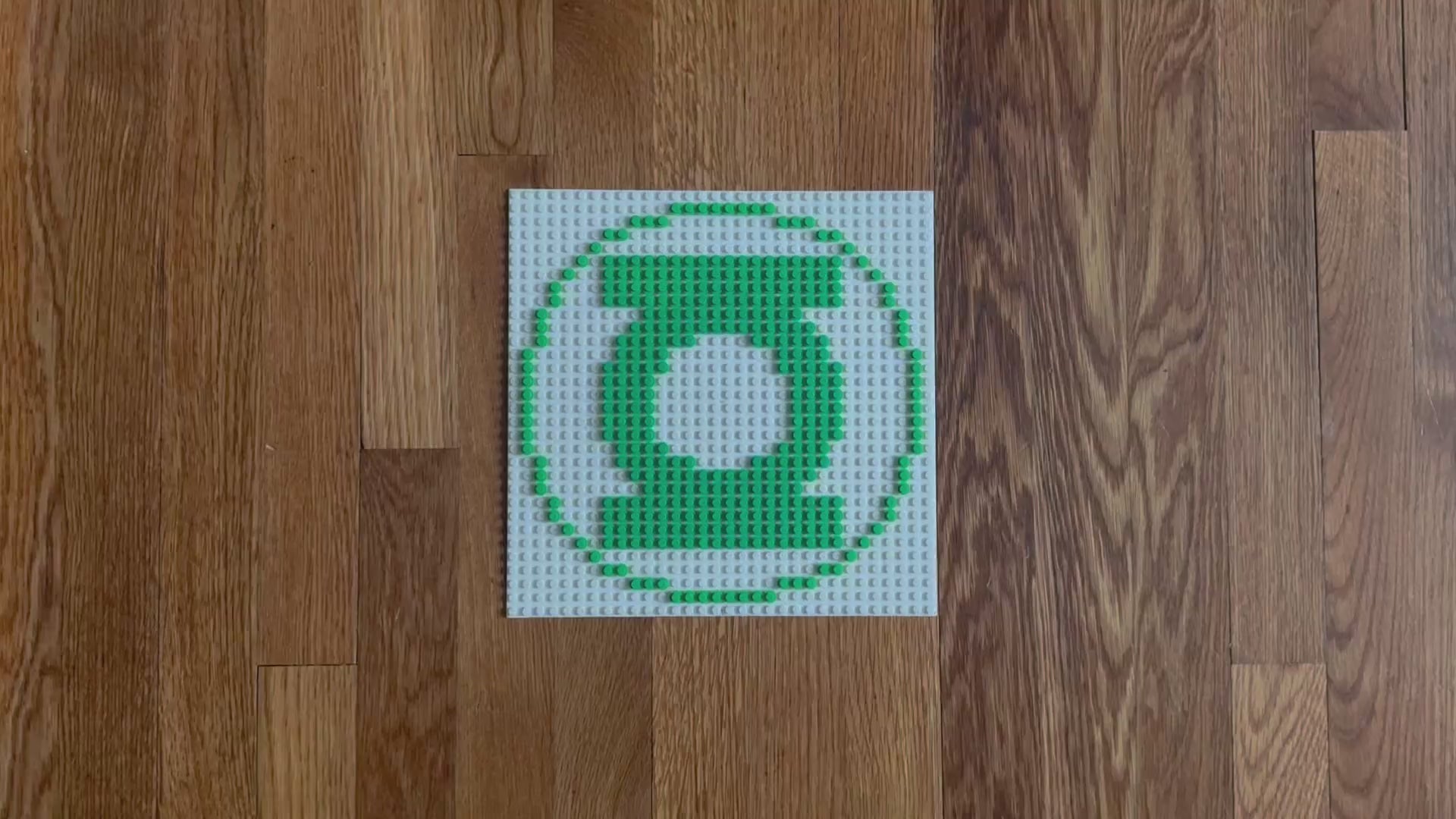 Green Lantern Logo Brick Mosaic | 32x32 LEGO-Compatible Pixel Art | Handmade Superhero Wall Art | DC Comics Fan Gift